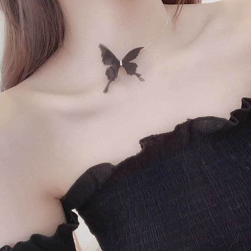 Female Butterfly Clavicle Chain Sweet Tulle Necklaces