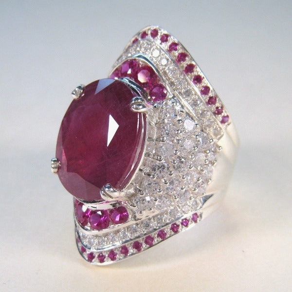 Women's Ornament Inlaid Ruby Full Diamond For Rings