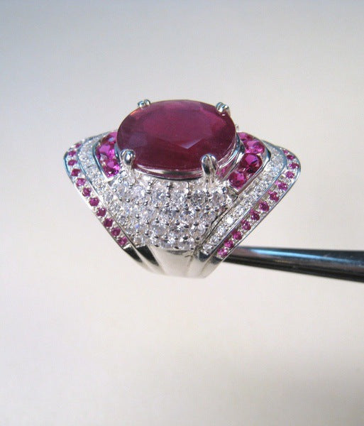 Women's Ornament Inlaid Ruby Full Diamond For Rings