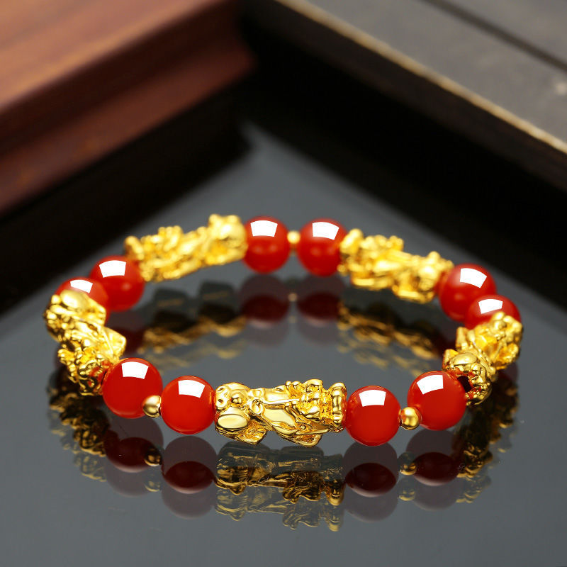 Women's & Men's Vietnam Placer Gold Pi Imitation Hard Bracelets