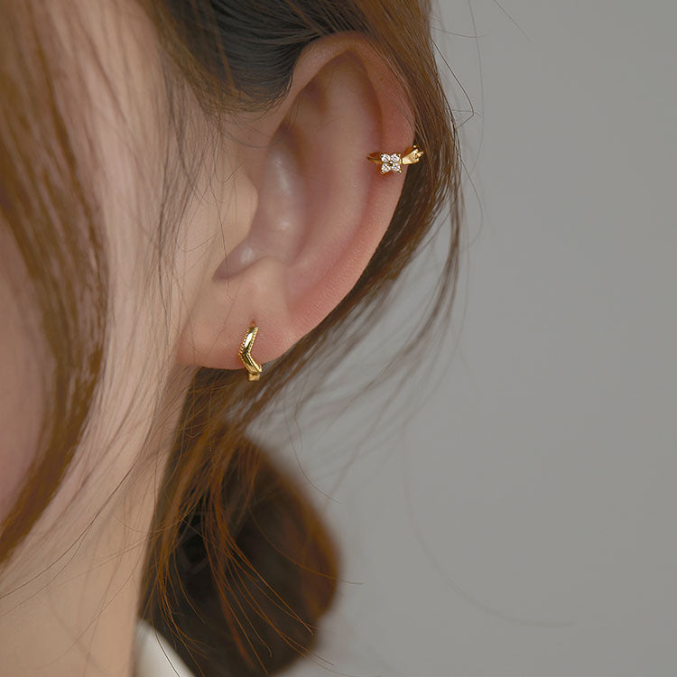 Ear Clip Sier Needle Bone Female Earrings