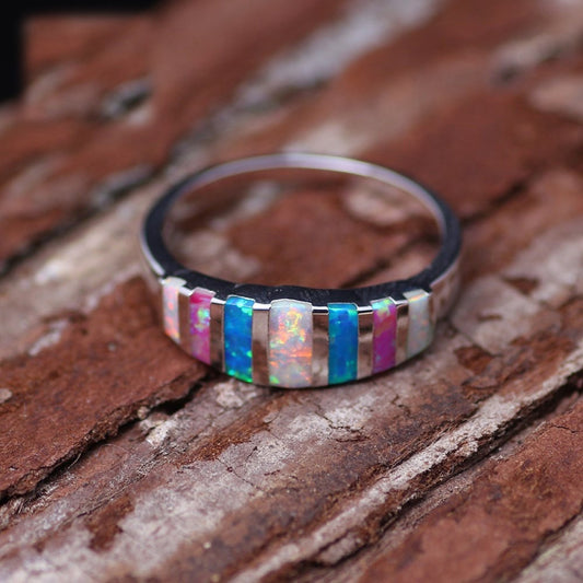 Women's Artificial Opal Wedding Ornament Jewelry Rings