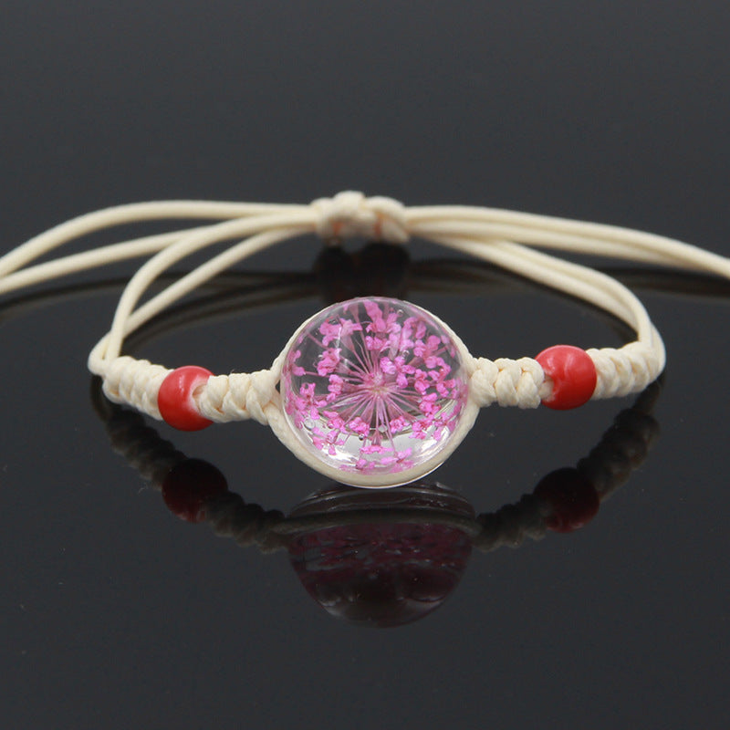 Flower Starry Sky Eternal Crystal Glass Bracelet
