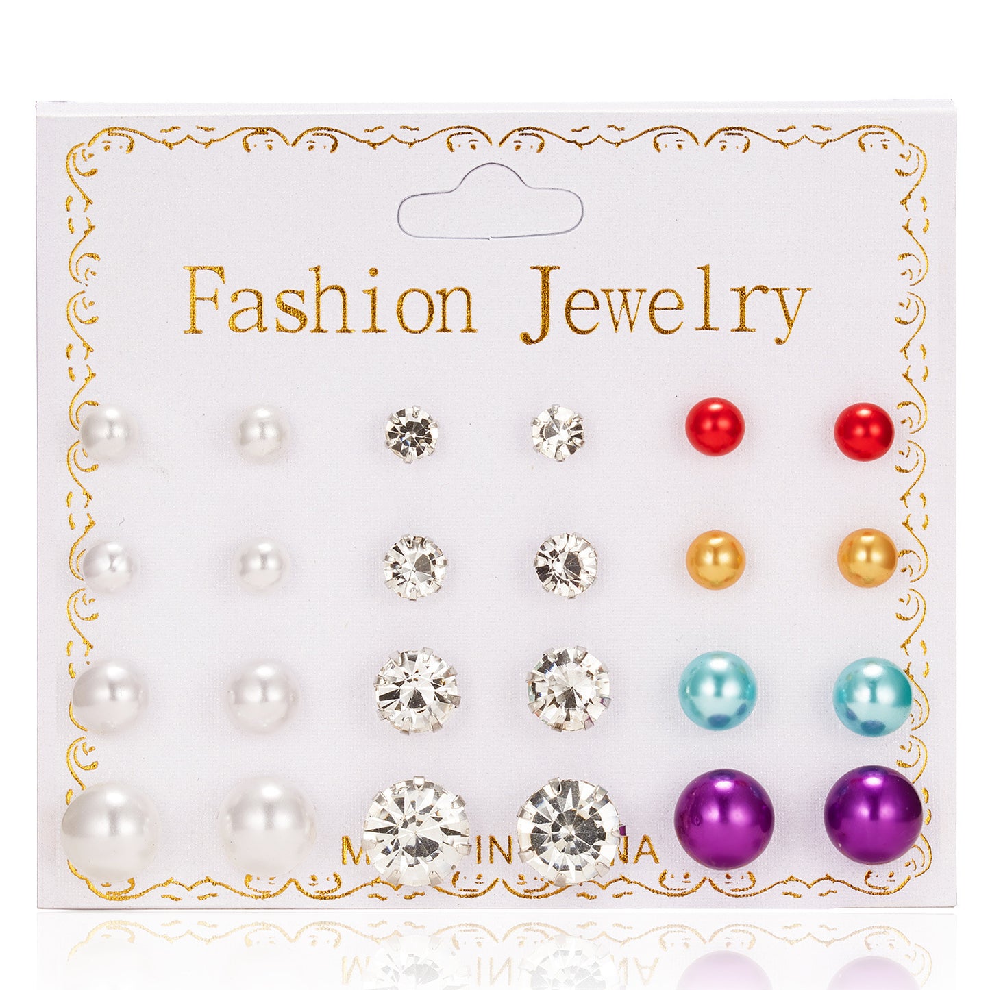 Women's Paper Card Alloy Zircon Ear Niche Earrings