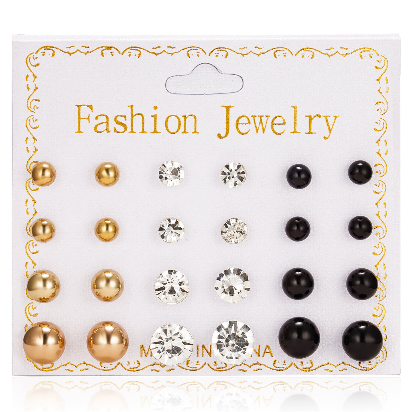 Women's Paper Card Alloy Zircon Ear Niche Earrings