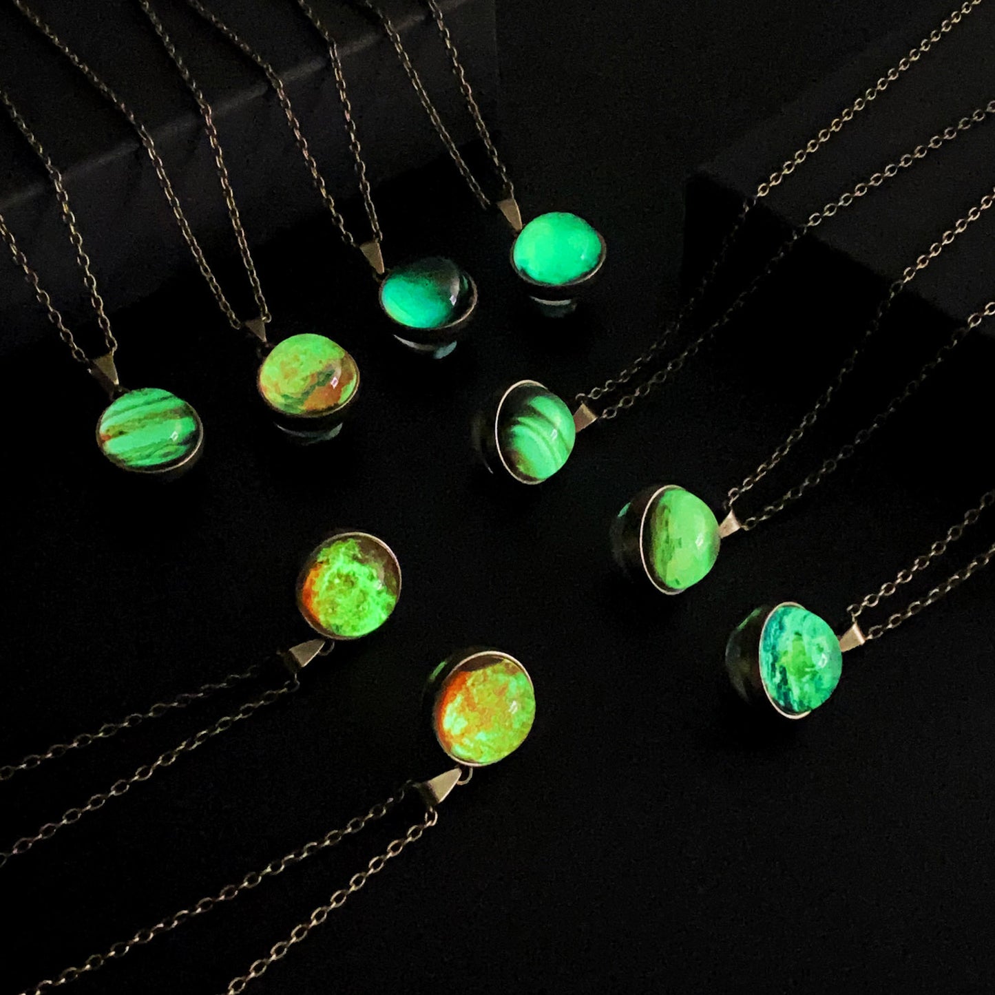 Fashion Retro Noctilucent Eight Planets Sun Necklaces