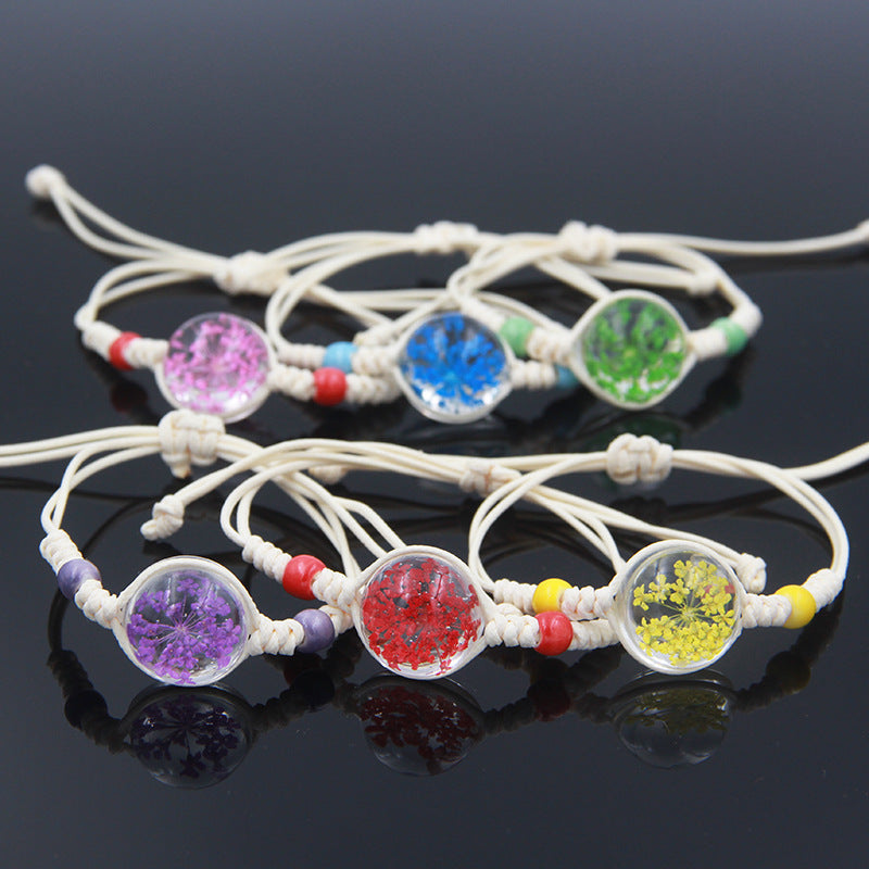 Flower Starry Sky Eternal Crystal Glass Bracelet