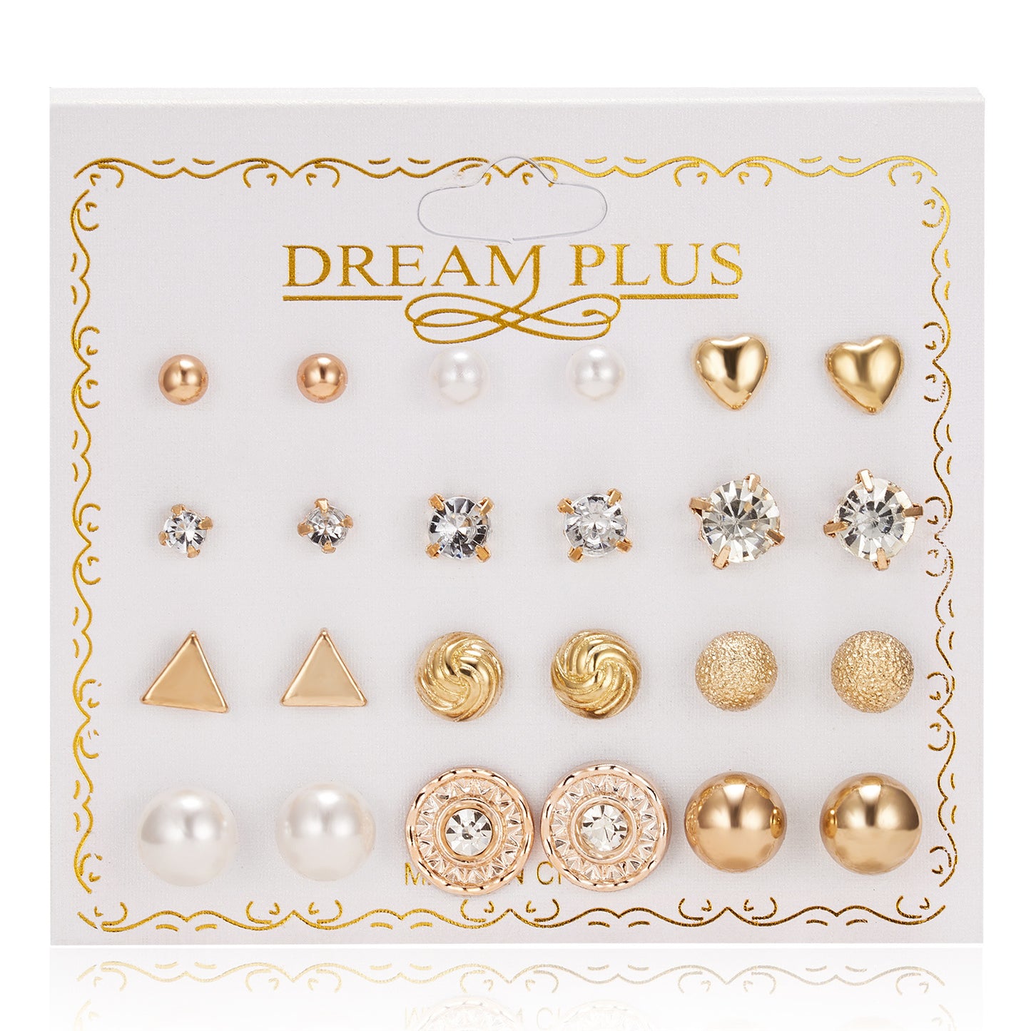 Women's Paper Card Alloy Zircon Ear Niche Earrings