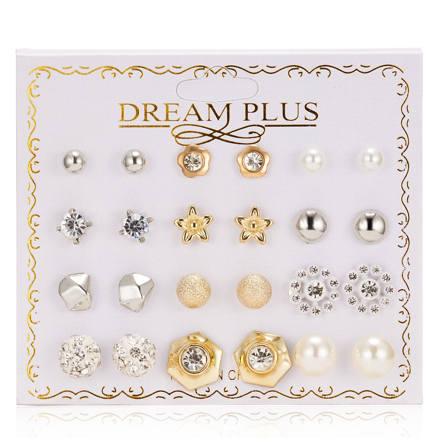 Women's Paper Card Alloy Zircon Ear Niche Earrings