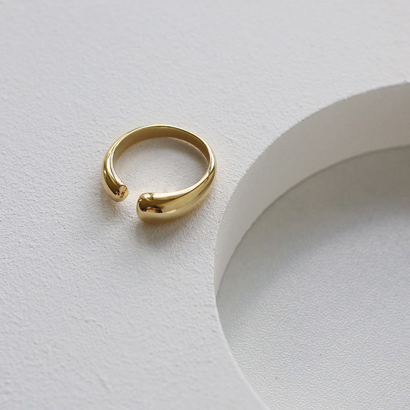 Minority Irregular Metal Round Simple Titanium Rings
