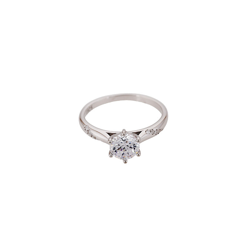 Sterling Sier Classic Karat Female Diamond Rings