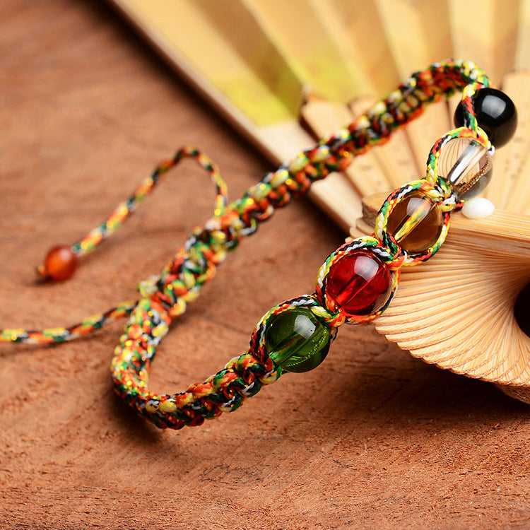 Braided Rope Red Micro Glass Bead Bracelets