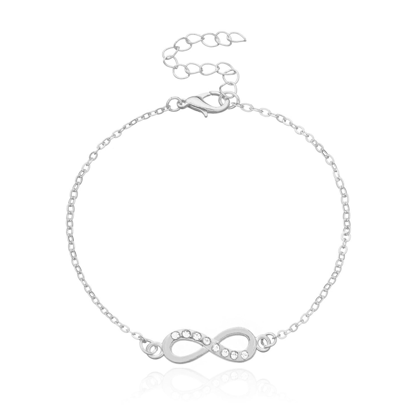 Women's Ornament Fashion Simple Rhinestone Words Infinite Bracelets