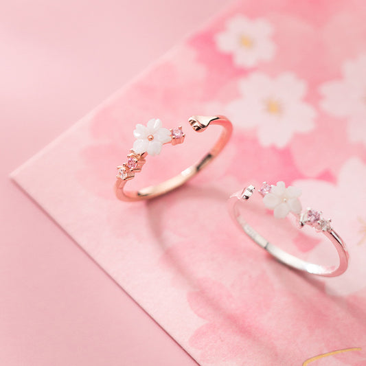 Women's Sier Korean Fashion Sweet Exquisite Bells Rings