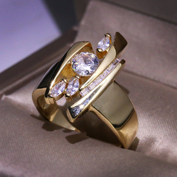 Women's Zircon Rhinestone Geometric Popular Engagement Rings