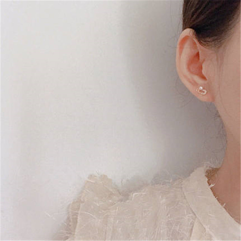 Pearl Clip Pin Personalized Temperament Style Frosty Female Earrings