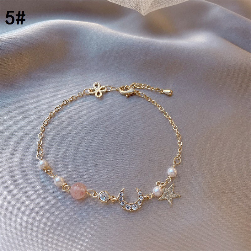 Women's Elastic Elegant Strawberry Quartz Light Luxury Bracelets