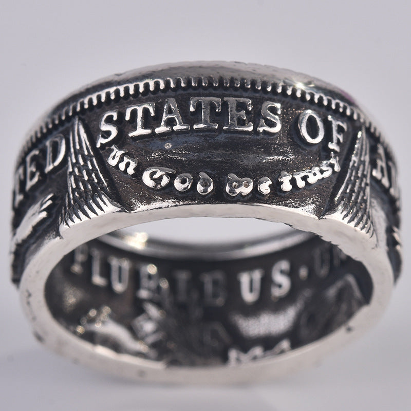 National Emblem Motto United Coin Plated Rings