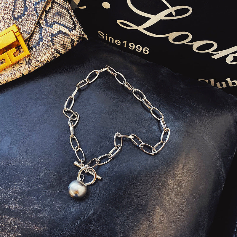 Wind Niche Design Geometric Ball Clavicle Necklace