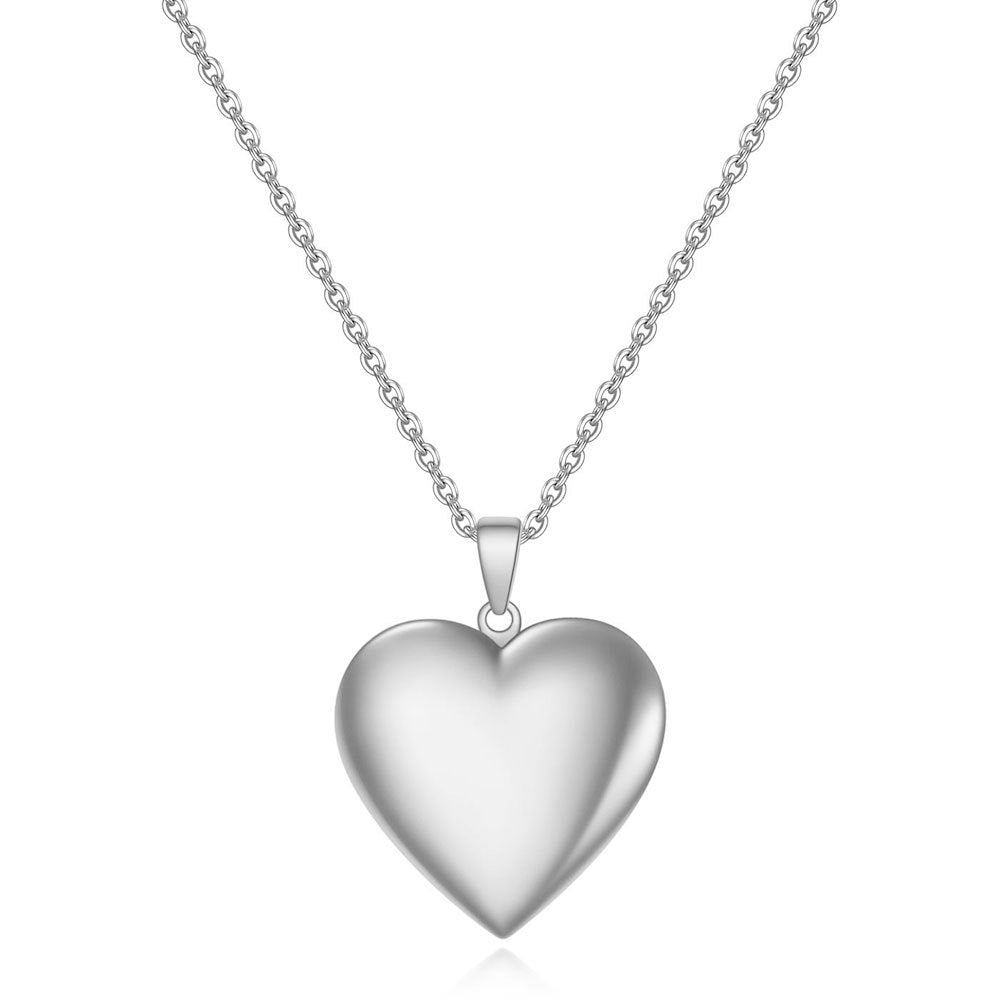 Open Heart-shaped Titanium Steel Glossy Stainless Necklaces