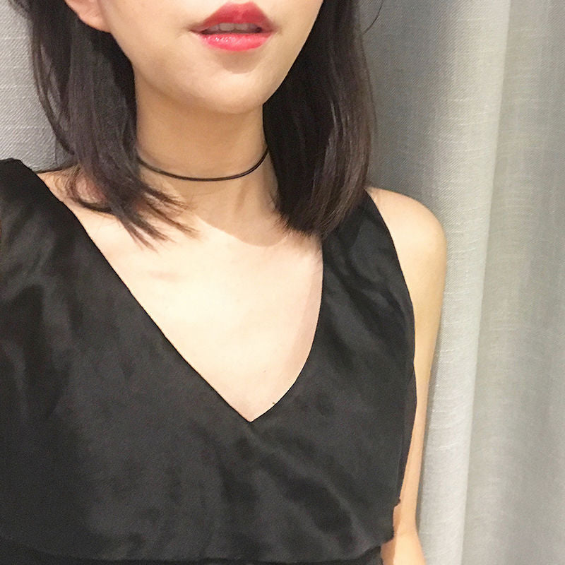 Personalized Leather Rope Female Korean Style Clavicle Necklaces