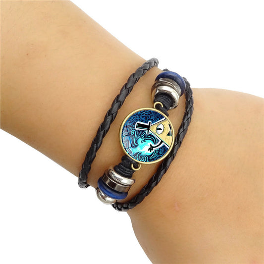 Weird Town Leather Time Stone Ornament Bracelets