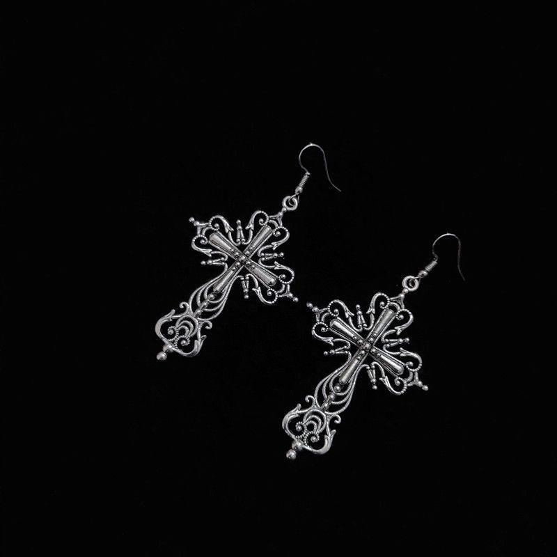 Women's Retro Handsome Disco Jumping Exaggerated Cross Ear Hook