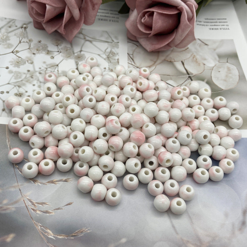 White Ceramic Beads Glaze Scattered Tail Jewelry Accessories