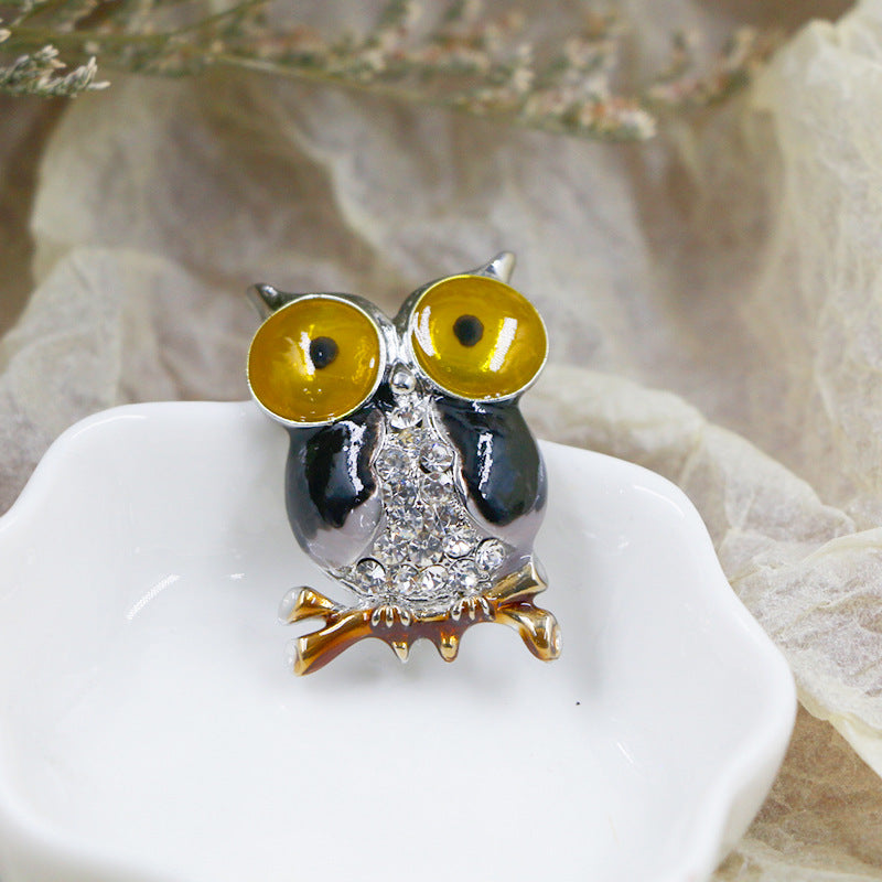 Cute Animal Series Owl Flower Bird Brooches