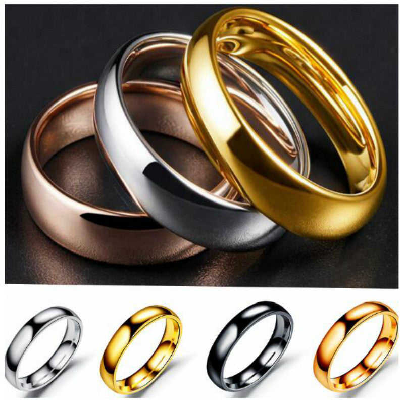 Women's & Men's Steel Color Black Gold Inner Outer Rings