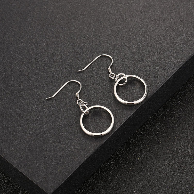 Women's & Men's Fishhook Clip-on Simple Eardrops Hip Hop Ear Clip Stud Earrings
