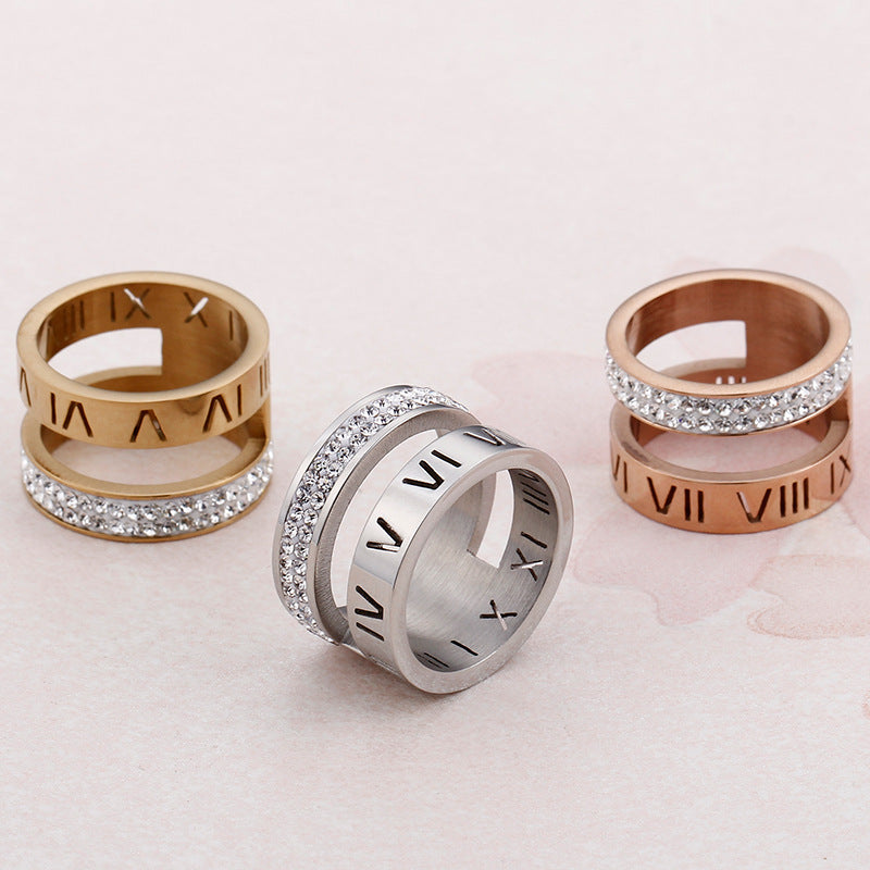 Women's & Men's Ornament Personality Roman Letters Fashionmonger Personalized Rings