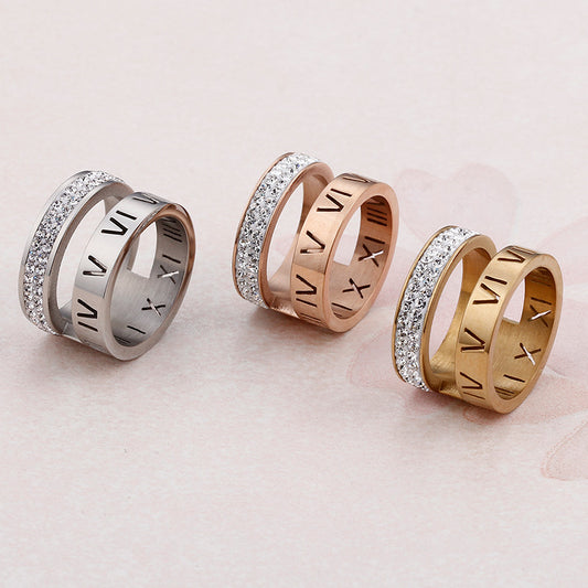 Women's & Men's Ornament Personality Roman Letters Fashionmonger Personalized Rings