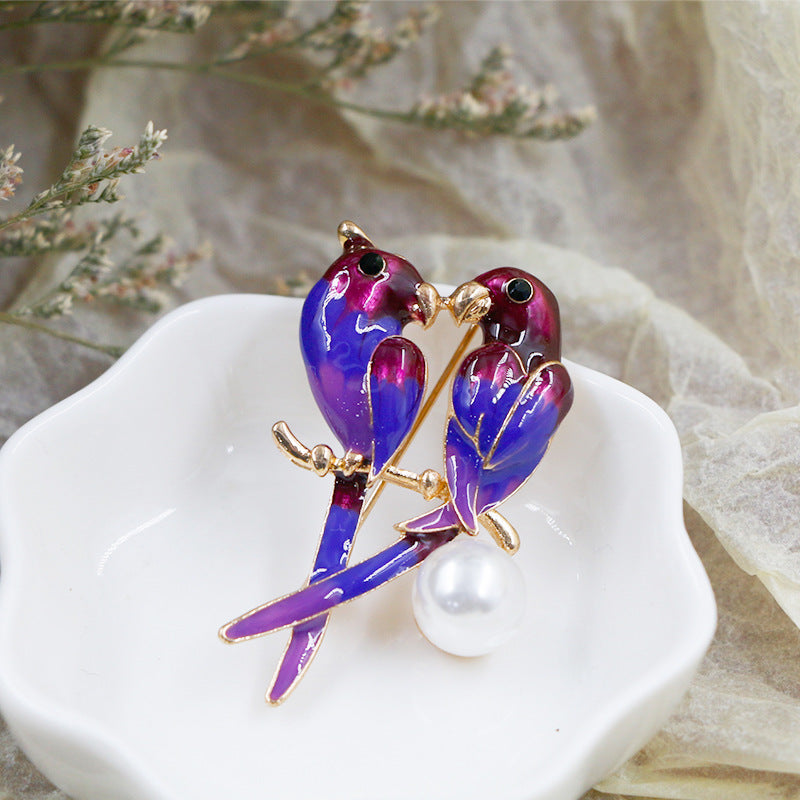 Cute Animal Series Owl Flower Bird Brooches