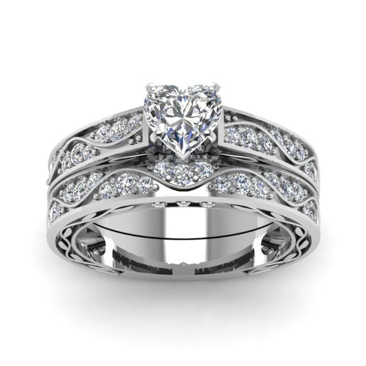 Luxury Double Layer Set Micro Inlaid Rings