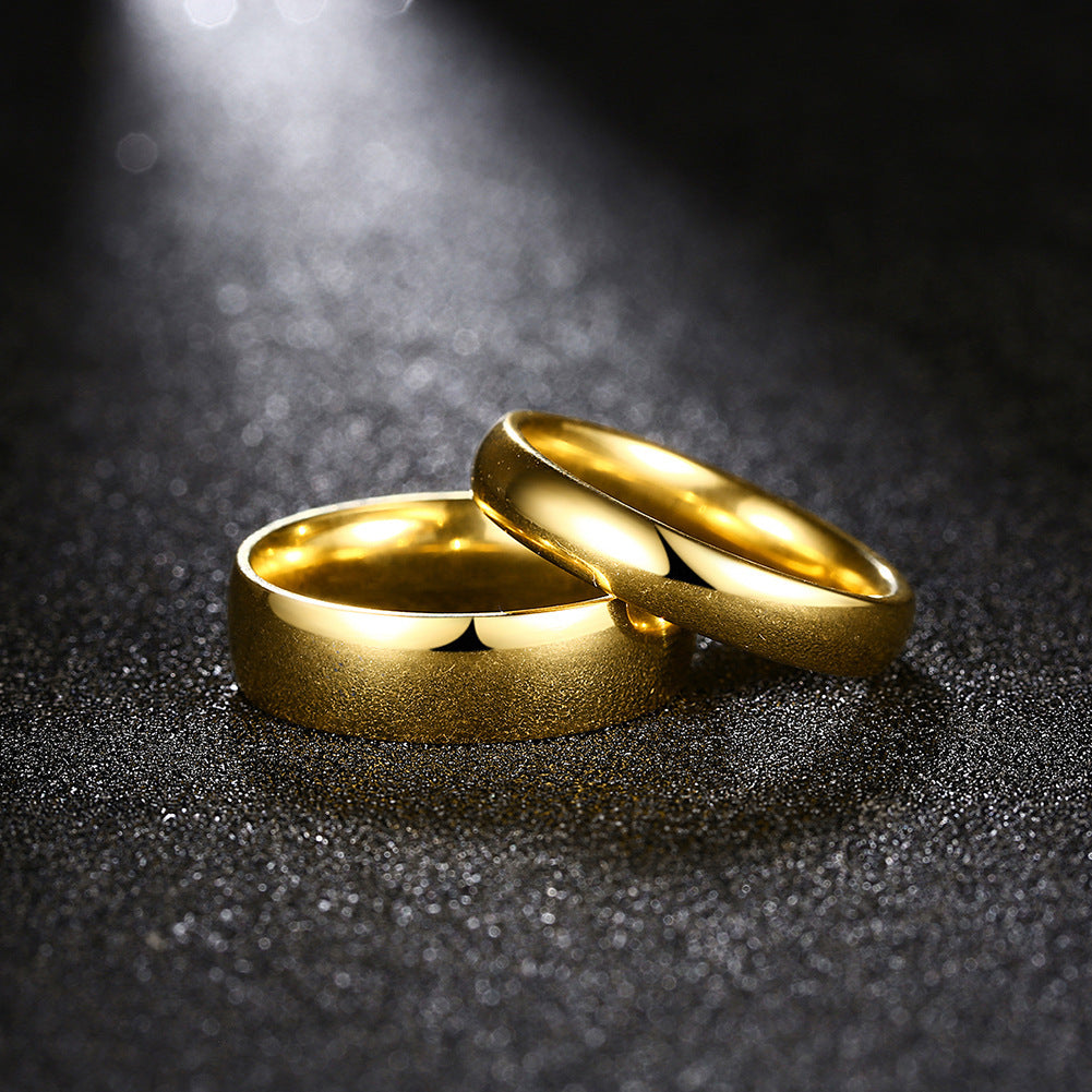 Women's & Men's Steel Color Black Gold Inner Outer Rings