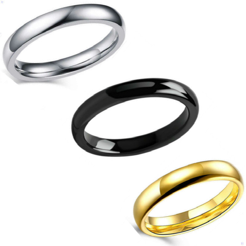 Women's & Men's Steel Color Black Gold Inner Outer Rings