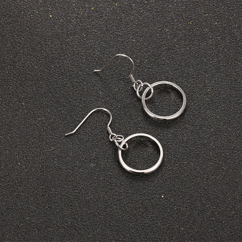Women's & Men's Fishhook Clip-on Simple Eardrops Hip Hop Ear Clip Stud Earrings