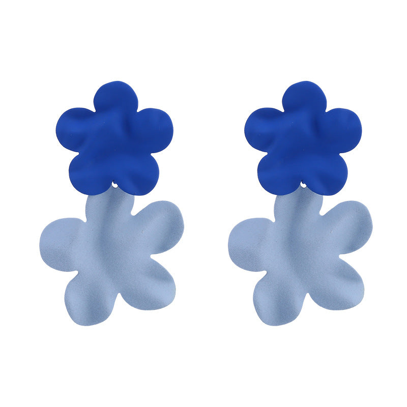 Needle Contrast Color Fresh Blue Personality Rings