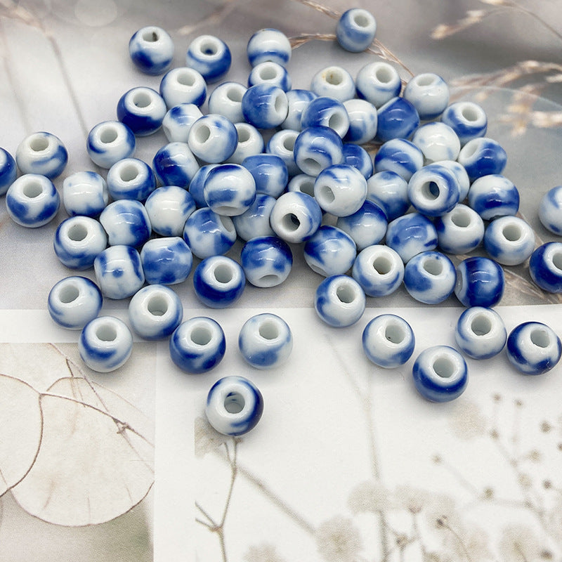 White Ceramic Beads Glaze Scattered Tail Jewelry Accessories