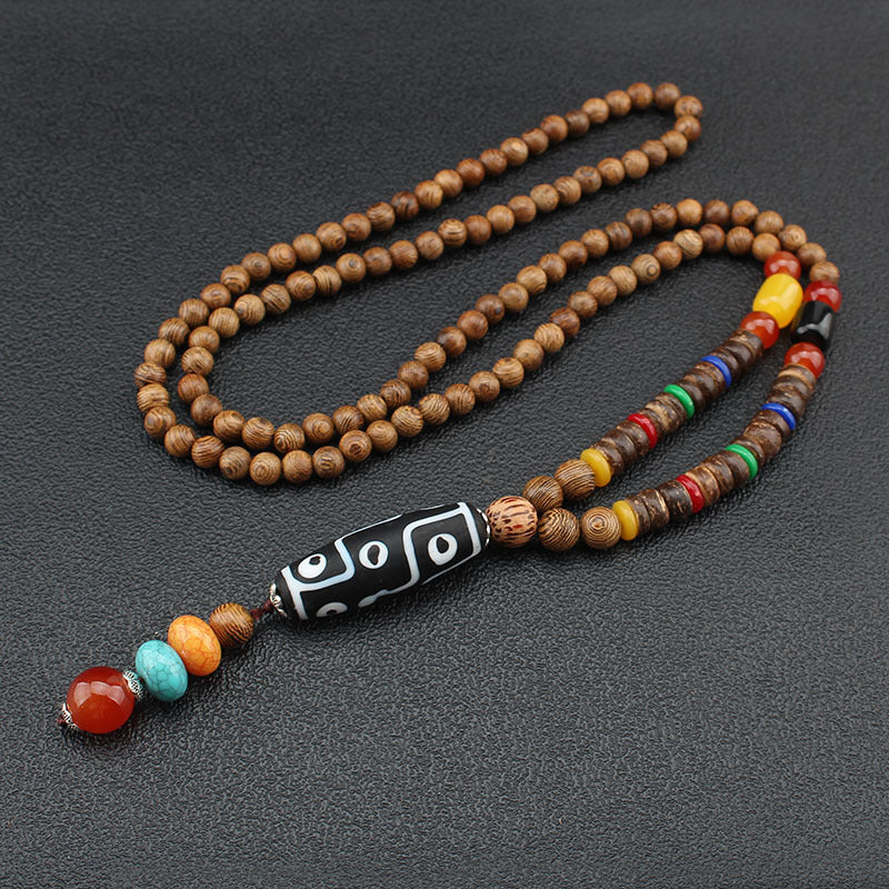 Women's & Men's Style Sweater Wooden Prayer Beads Simple Necklaces