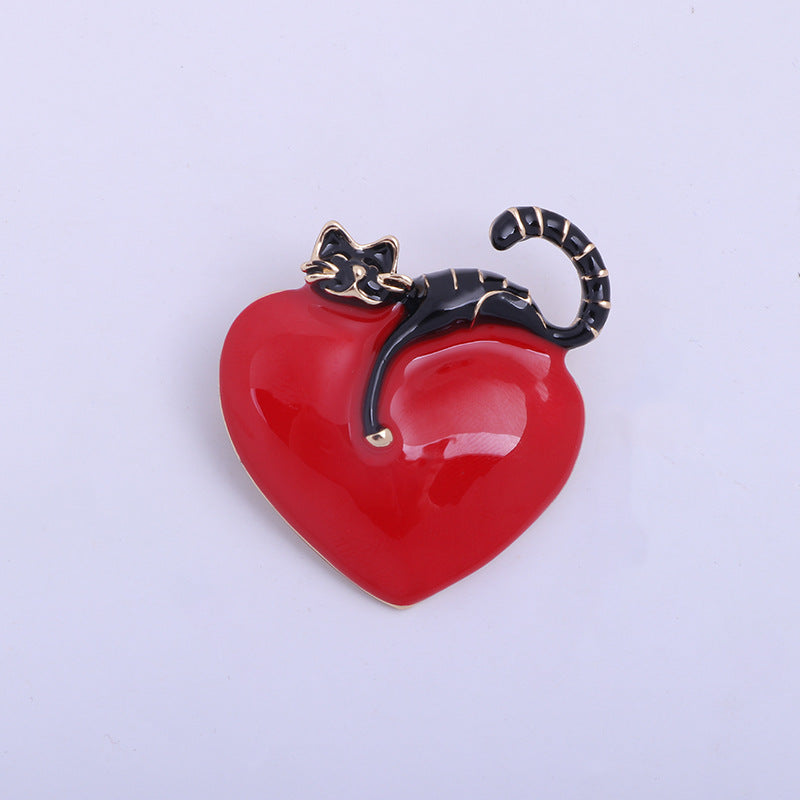 Alloy Corsage Cat Dripping Oil Brooch Brooches