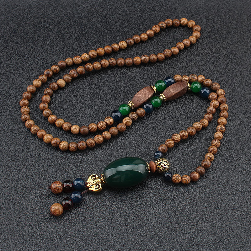 Women's & Men's Style Sweater Wooden Prayer Beads Simple Necklaces