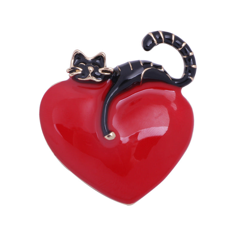 Alloy Corsage Cat Dripping Oil Brooch Brooches