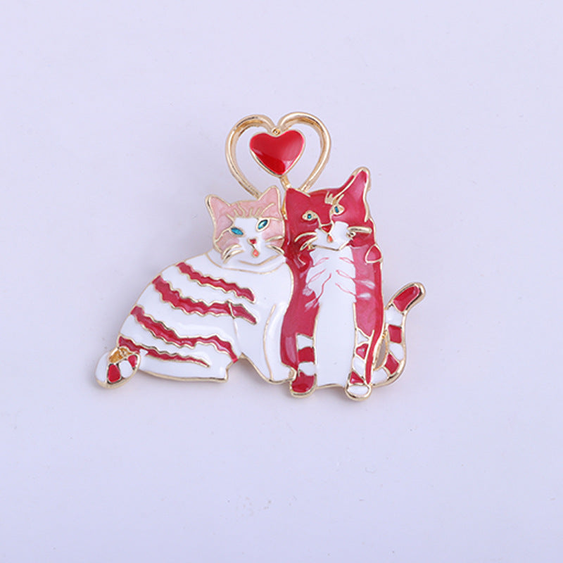 Alloy Corsage Cat Dripping Oil Brooch Brooches