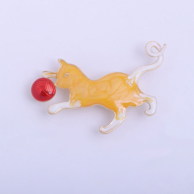 Alloy Corsage Cat Dripping Oil Brooch Brooches