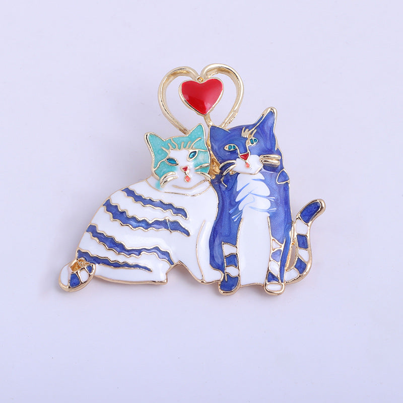 Alloy Corsage Cat Dripping Oil Brooch Brooches