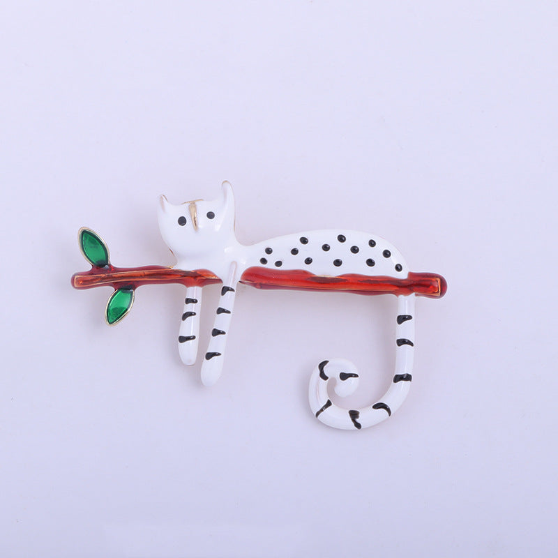 Alloy Corsage Cat Dripping Oil Brooch Brooches