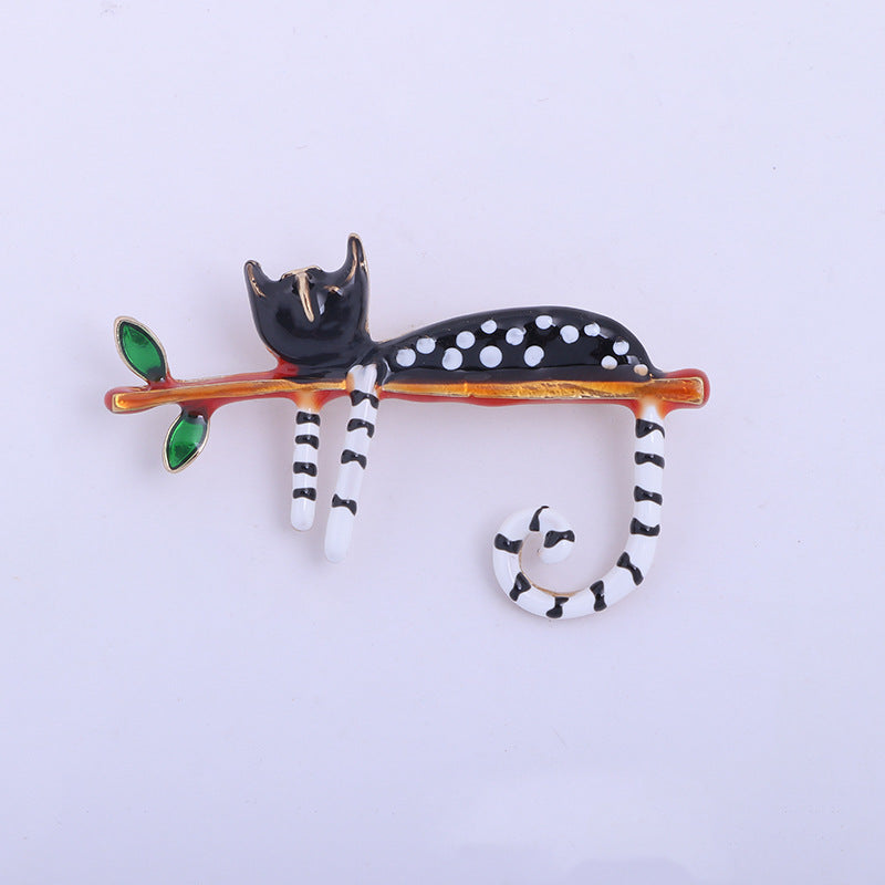Alloy Corsage Cat Dripping Oil Brooch Brooches