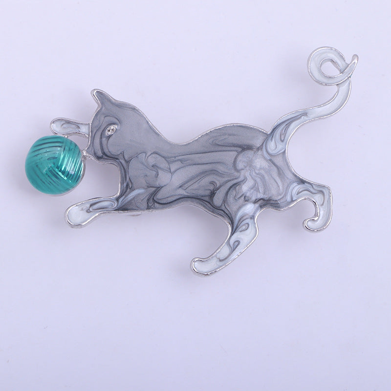 Alloy Corsage Cat Dripping Oil Brooch Brooches